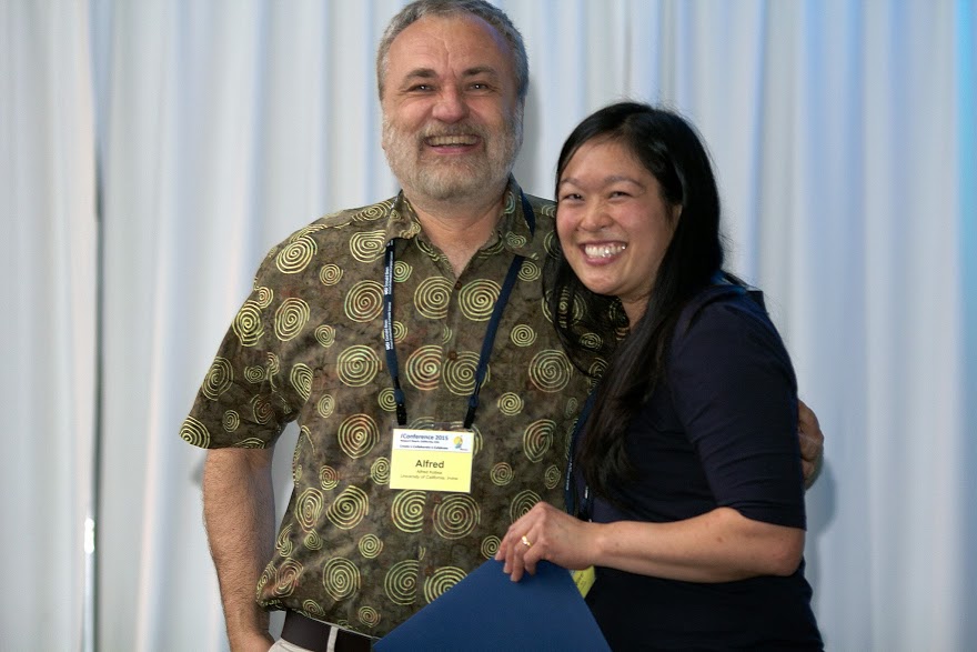 Prof Alfred Kobsa with Best Dissertation Award winner alumnae Xinru Page. Prof Alfred Kobsa with Best Dissertation Award winner alumnae Xinru Page.