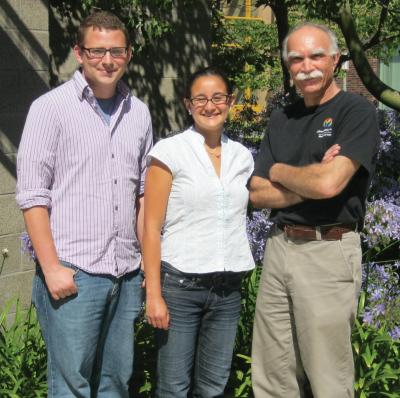 Ph.D. students Kyle Strasser, Alegria Baquero, and Michael Gorlick 