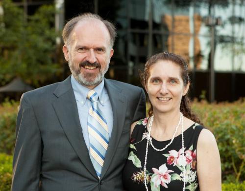 Former Director Prof. Emeritus Richard N. Taylor and Assistant Director Debra Brodbeck at Taylor’s retirement dinner in 2013.