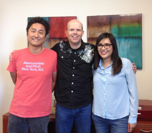 Dr. Shinobu Saito, Prof. André van der Hoek, and graduate student Adriana Meza Soria.