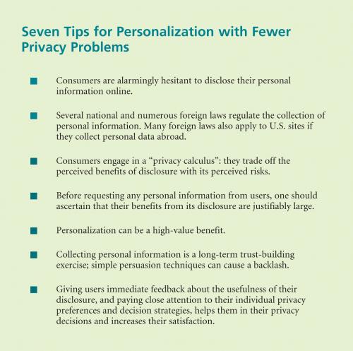 Seven Tips for Personalization with Fewer Privacy Problems