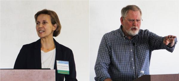 SuCSES 2020 Keynotes Dr. Evelyn Duesterwald (left) and Dr. Daniel M. Russell (right).
