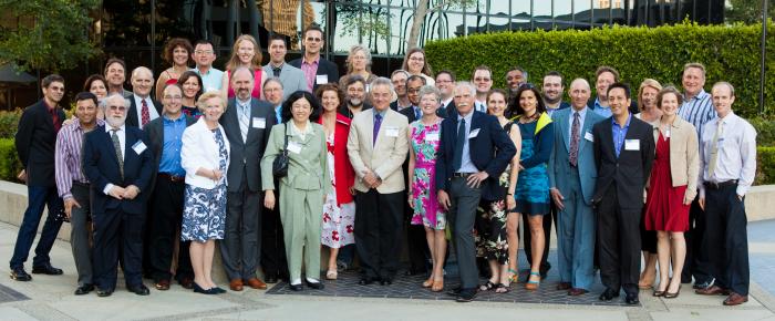 ISR Director Richard N. Taylor with PhD. graduates, current Ph.D. students, ISR staff, and family. Photo by Peyman Oreizy, alumnus. 