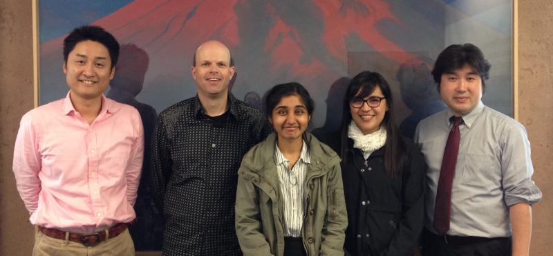 Dr. Shinobu Saito, Prof. Andre van der Hoek, undergraduate researcher Taneisha Kaur Arora, Ph.D. student Adriana Meza Soria, and Project Manager Mr. Daisuke Hamuro of NTT SIC.