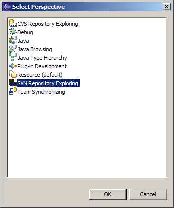 Select Perspective Dialog