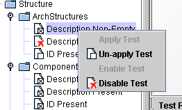 Test state context menu