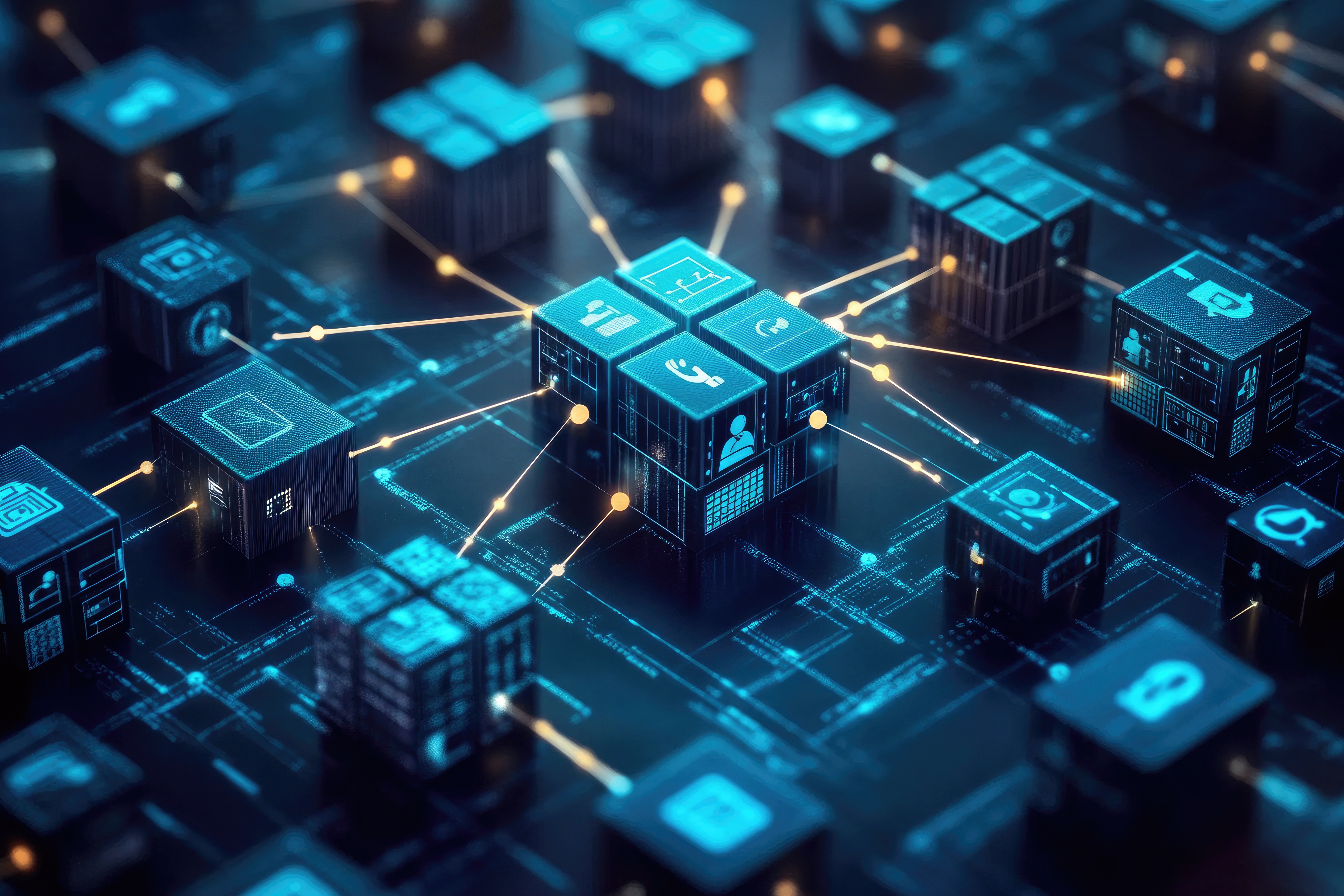 Digital cubes with futuristic technology